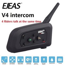 오토바이블루투스헤드셋 헬멧블루투스 ejeas v4 호환 인터폰 헤드셋 인터콤 1200m 이중 통화 fm 라디오 모토 커뮤니케이터, 1pc ejeas v4
