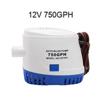 자동 빌지 펌프 DC12V/24V 600/750/1100GPH 자동 잠수정 보트 워터 펌프 보트 액세서리 마린용 전기 펌프, 03 750GPH 12V