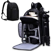 DSLR/SLR 미러리스 카메라 방수용 DeN 가방 슬링 백팩 소니 및 렌즈 삼각대 액세서리와 호환되는 케이스 블랙