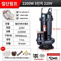 킹마이크로/ 하수펌프 2200w 3인치 분뇨제거 진흙 절단 정화조 바이오 가스 양식장 오수 배출 펌프, 단품