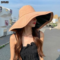 일본검은고무 썬캡 여성 여름 오버사이즈 챙 자외선 차단 썬캡 접이식 벙거지