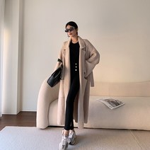 오버클래쓰 여성 가디건 아우터 허리끈 긴팔 루즈핏 점퍼