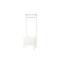 이케아 HEMNES 헴네스 수납벤치+수건걸이, 블랙브라운 703.966.58