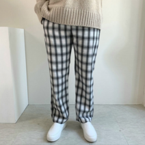 마이클로드남녀공용 와이드핏 밴딩 체크 팬츠 BJ옷 김인호 세야