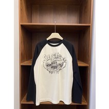 가을 패치 프린트 패션 긴팔 티셔츠