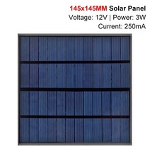 태양광3KW TZT 미니 태양 전지 패널 12V 250mA 3W 145x145mm 시스템 배터리 휴대폰 충전기, 한개옵션0