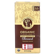 Equal Exchange 유기농 다크 초콜릿 볶은 아몬드 2.8 oz (80 g) 2팩
