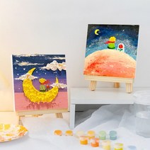 어린왕자 DIY 디지털 유화 세트 아크릴 소재 카페 거실 방 인테리어 꾸미기, 어린 왕자 노란 행성