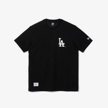 뉴에라 MLB 베이직 로고 LA 다저스 로고 반팔 티셔츠 블랙 13546491