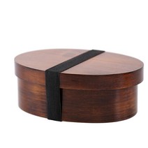 Meizhouer 일본 도시락 상자 나무 도시락 통 핸드메이드 천연 나무 스시 박스 식기 그릇 식품 용기 302333