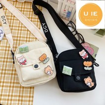 유이스토어 메신저백 무지 뱃지 미니 크로스 에코백 학생 선물용 슬링백 가방
