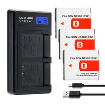 배터리호환 NPBG1 NPFG1 NP BG1 소니 DSCWX1 DSCH50 DSCH55 DSCH3 DSCH7 DSCH9 DSCH10 DSCH20 사이버 샷 Npbg1, [08] 1Charger 3Battery
