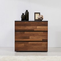 퍼니브라운 렉스 멀바우 3단 서랍장, 다크그레이