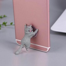 고양이 만세 피규어 액세서리 핸드폰 스탠드 거치대 받침대, 브라운