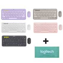 로지텍코리아[정품] K380 키보드 한글각인+M350 마우스+투명 키스킨 세트 5가지색상, 화이트+키스킨 세트