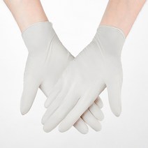 절연 장갑 다이아텍스 협착 방지 메가그립 자상 방지 방화 방검 반코팅 재전 손가락 내화학 방열 티그 공업용 고무 작업용 알곤 니트릴 합성 블루 100pcs 식품 등급 90, 화이트 100개, 사이즈 L