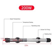 어항항온기 110v-220v 조정 가능한 온도 온도 조절기 히터 막대 eu us 플러그, 110v-200w 미국