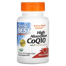 닥터스 베스트 고흡수성 Co10 with 바이오페린 100mg 베지캡 60개, 100 mg, 360 Count