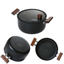 브랜드없음 눌러붙지않는 티타늄코팅 인덕션 겸용 양수냄비 20cm, 선택완료, 실버스타 냄비 IH우드냄비 20양수