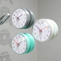 욕실 흡착 화장실 방수시계, 01_젤리 무소음 방수시계 아이보리