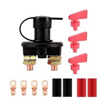 702894 Qiorange 배터리 차단 스위치 DC 12V 24V 마스터 격리기 해상 자동차 보트 RV ATV 오토 트럭 차량용 파워 킬 방수 키 3개 구리 링 단자 4개 포함