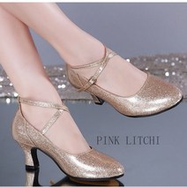 [PINK LITCHI]여성 댄스 슈즈 라틴 댄스화 모던댄스 신발 bb2 zhuo1015, 245, 레드A-3.5CM