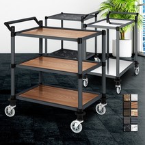 호텔 뷔페 음식 나르기 고급 트롤리 카트 급식업체 관공서 웨건 트레이 케이터링업체, 1개, 실버제브라 3단 대