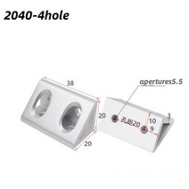 각도 코드 및 솔리드 앵글 피스가 알루미늄 직각 부품 CNC 마감 가공 2020 3030 4040 2040 3060 4080, 06 20404hole
