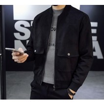 남성 가죽 쎄무 스웨이드자켓 라운드 포켓 출근룩 댄디 점퍼