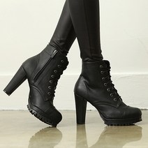 여성워커힐 워커부츠 가보시힐 지퍼 레이스업 국내생산 K3712