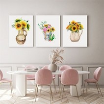 셀러허브 감성 수채화 해바라기 그림 액자 No1 10 캔버스 20호, 10번／20호53x73cm(캔버스액자옆면검정)