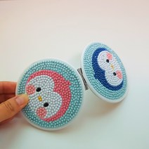 [파코] 캐릭터 어린이 초보용 DIY 보석십자수 귀여운 손거울 초등아동 집콕놀이 취미키트사이트, 03 펭귄커플