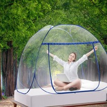 동네착한가게모기차단 캐노피 원터치 모기장 모기장텐트 침실 거실 방충망, 레이스 그레이 1인용