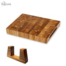 벨르썸 엔드그레인 티크도마 두께 40T+거치대 원복 항균 플레이팅 체크도마 바둑판 미끄럼방지, 엔드그레인 티크-L PROP