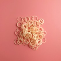 로코코블랑 애견 라텍스(투명 저알러지 논라텍스) 밴드 강아지 머묶 밴드 미간 고무줄, 아이보리, M