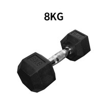 헬스프라자 육각아령고무덤벨(RD) 3kg부터~20kg까지 2개 1조, 블랙(2개 1세트), 8kg