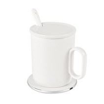머그 워머 커피 머그잔 난방 패드 컵 따뜻한 일정한 온도 코스터 매트 usb 전기 온수기 컵 무선 충전 홈 오피스, 흰색 영국 플러그