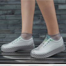 해피앤리빙 실리콘 방수신발커버 미끄럼방지 비닐장화 레인슈 비덧신, L (255mm~290mm), 진그레이, 1개