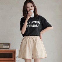 셀러허브(잡화) 여자 기본 A라인 반바지 시원한 린넨 밴딩 숏 팬츠