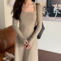 세련된 가과 겨울 복고스타일 스퀘칼라 양복 조끼 슬림 슬림 한 단어 여자원피스 여성원피스 봄원피스 20대원피스 예쁜원피스