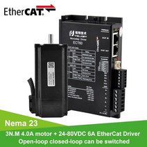스테퍼모터 소형모터 펌프 Rtelligent-Nema 23 폐쇄 루프 스테퍼 모터 6A 24-80V DC 이더캣 필드 버스 스, 01 ECT60 with 57AM13ED