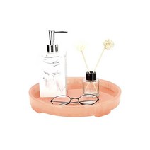 Mightree Vanity Tray 화장실 탱크 트레이 장식용 욕조 화장품 티슈 타월 메이크업 책상 레진 드레서 주얼리 잉크 핑크, Ink Pink
