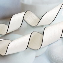 샤넬스타일리본 엠보싱 양선리본 (폭2.5cm/4cm 길이9m), 백아이보리, 폭4cm/길이 9m