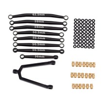YSSHOP 로드 엔드 Y-링크 랙 축 SCX24 90081 1/24 RC 취미 자동차 부품 교체용 고무 개스킷이 있는 업그레이드 링크 로드, 36mm., 금속, 검은 색