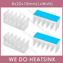 서멀구리스 WE DO HEATSINK 열 패드 포함 또는 미포함 딥 롱 소형 블랙 양극 산화 및 실버 알루미늄 방열판 8x22x10mm, 6.Silver With Pad - 30pcs