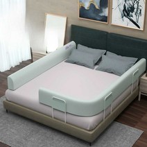 아기침대범퍼가드 사각 아이방 안전가이드 안전바, 우아한 회색180x25cm(브래킷 3개)