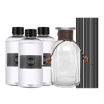 일라토스 발향좋은 디퓨져 diy세트 대용량 250ml 리필액3개+300ml 공병+30cm 리드스틱(15P), 코튼 블라썸 향_2개, 레몬 파라다이스 향_1개