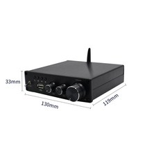 BREEZE Infineon MA12070 80W2 Power Audio Amplifier Class D Bluetooth 5.0 USB Treble and Stereo Speak, 한개옵션0