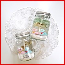 (손잡이용기 2개만들기) 뿔사슴-크리스마스 양초 젤캔들 키트 만들기(100ml/2), 클린코튼, 그린