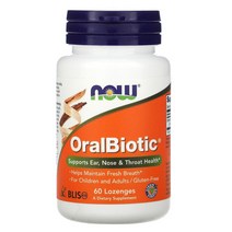 NowFoods 나우푸드 오랄바이오틱 60정 Lozenges OralBiotic Streptococcus 살리바리우스, 기본